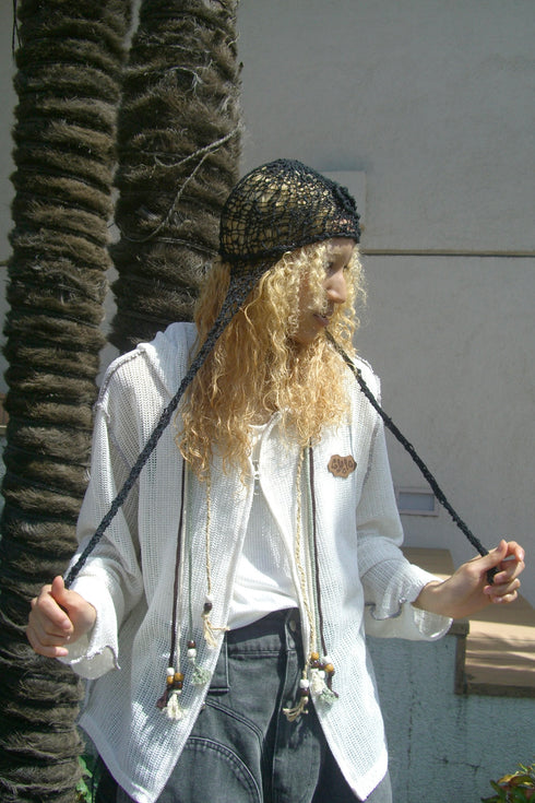 Merbeau × Cycle HANDMADE SPIRAL SUMMER BONNET -BLACK-